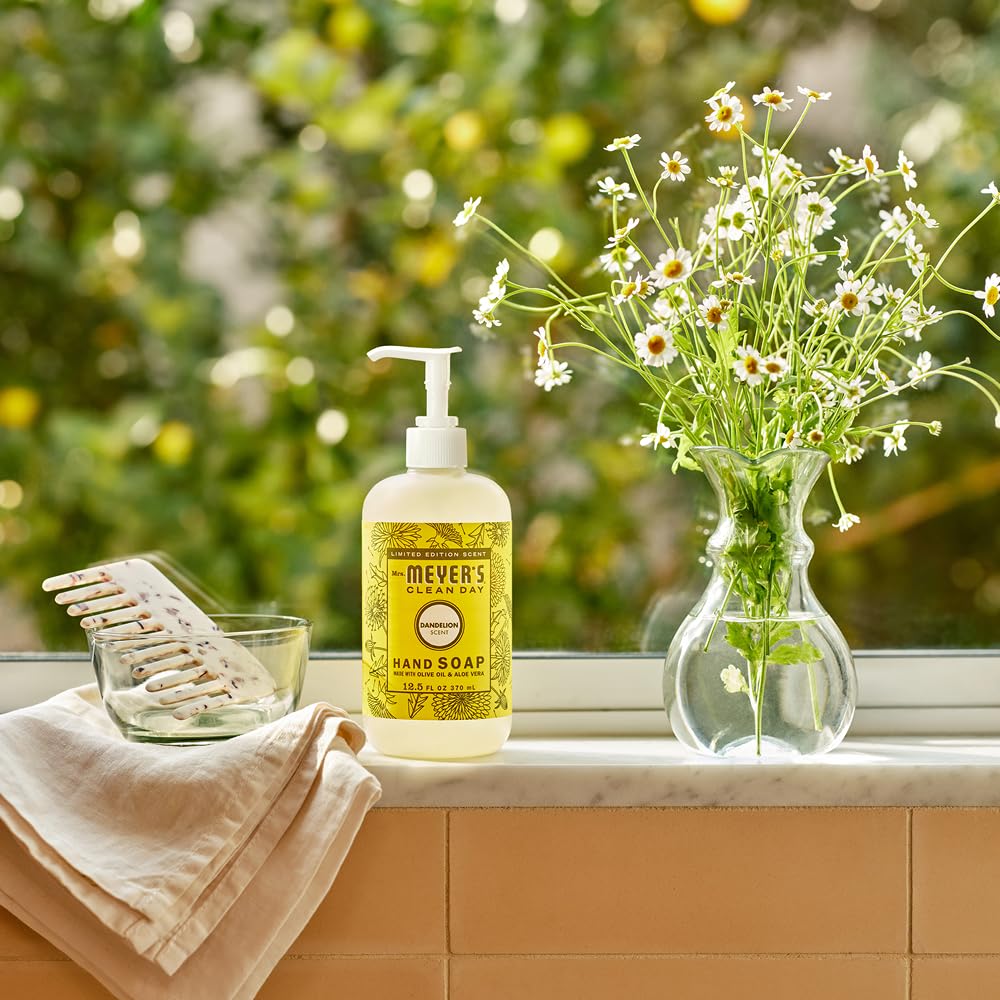 Liquid Hand Soap, Gentle Daily Hand Wash, Dandelion Scent, Household Soap for Bathroom & Kitchen, 12.5 Ounce Bottle