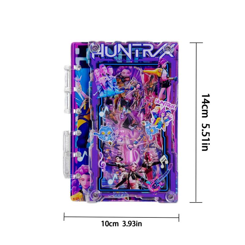 K-Pop Hunter Girl Group Anime Peripheral Shakeleton Acrylic Notebook A7 Diary Book, Cute Cartoon Notepad Christmas Gift