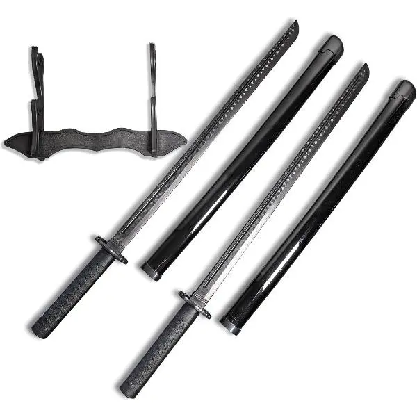 Polypropylene Prop Sword, high Toughness, 90-Degree Bending Katana Halloween Prop, Plastic Anime Character Cosplay Katana Dead Samurai Ninja Cosplay Sword, Birthday Gift (2-piece Set)