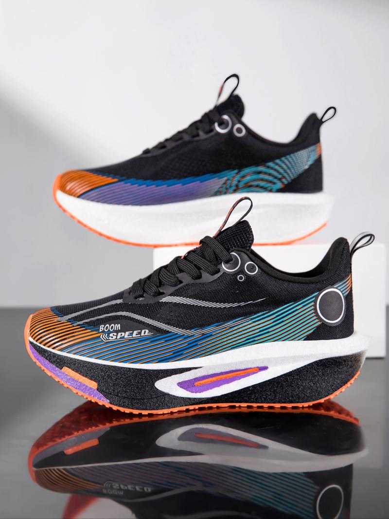 Unisex Colorblock Running Shoes, Athletic Running Shoes, Carbon Board Cushioning, Multiple Colors Available, Lightweight Design, Ideal for Runners