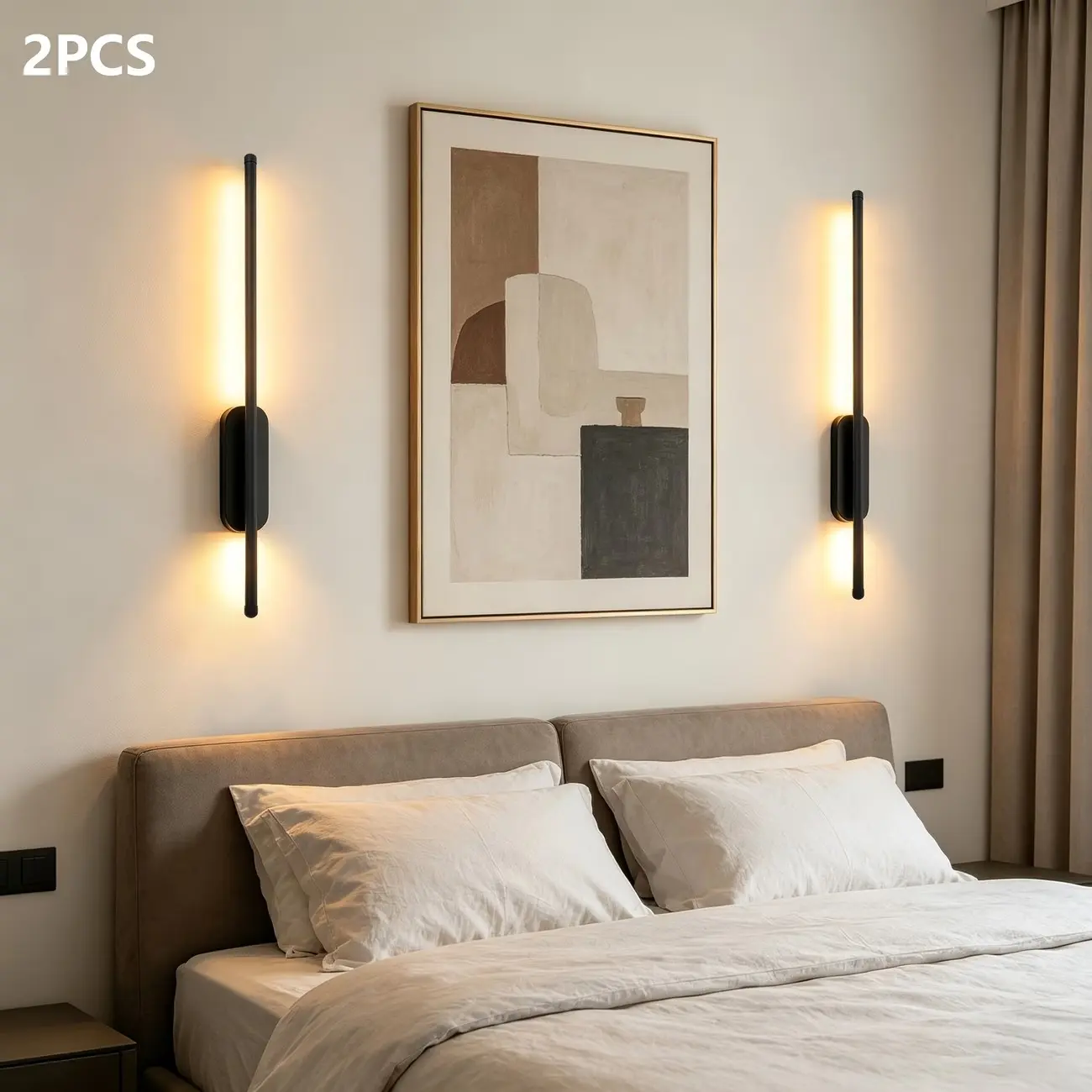 Rechargeable Wall Light, 2-Pack, Remote Dimmable, Minimalist LED, Type-C Charging, Detachable Magnetic Mirror Lamp, Timer Function, Decorative Wall Light