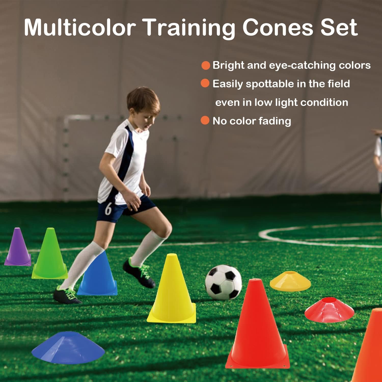 Soccer Cones Set, 84Pcs 9" Cones Sports + Disc Cones, Cones for Sports with Carry Bag, Training Cones, Soccer Cones for Training, Plastic Soccer Cones for Drills