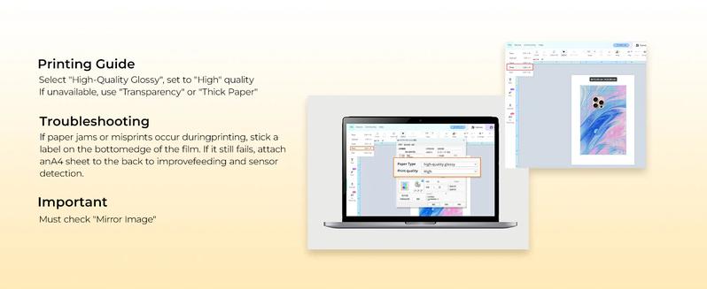 A4 Sublimation Film Bundle - 5 Pcs/10 Pcs/20 Pcs, For H17 Phone Case Heat Press