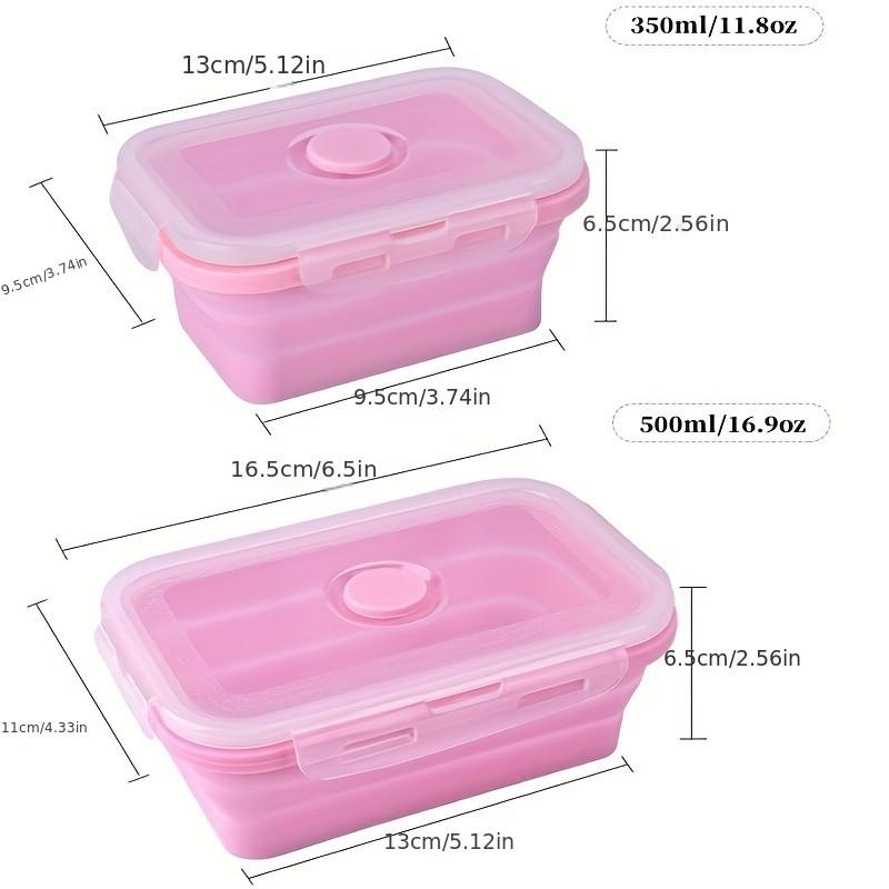 Food Grade Foldable Silicone Lunch Box, Microwave Safe Sealed Bowl, Portable Bento Box for Office Workers and Students, Refrigerator Storage