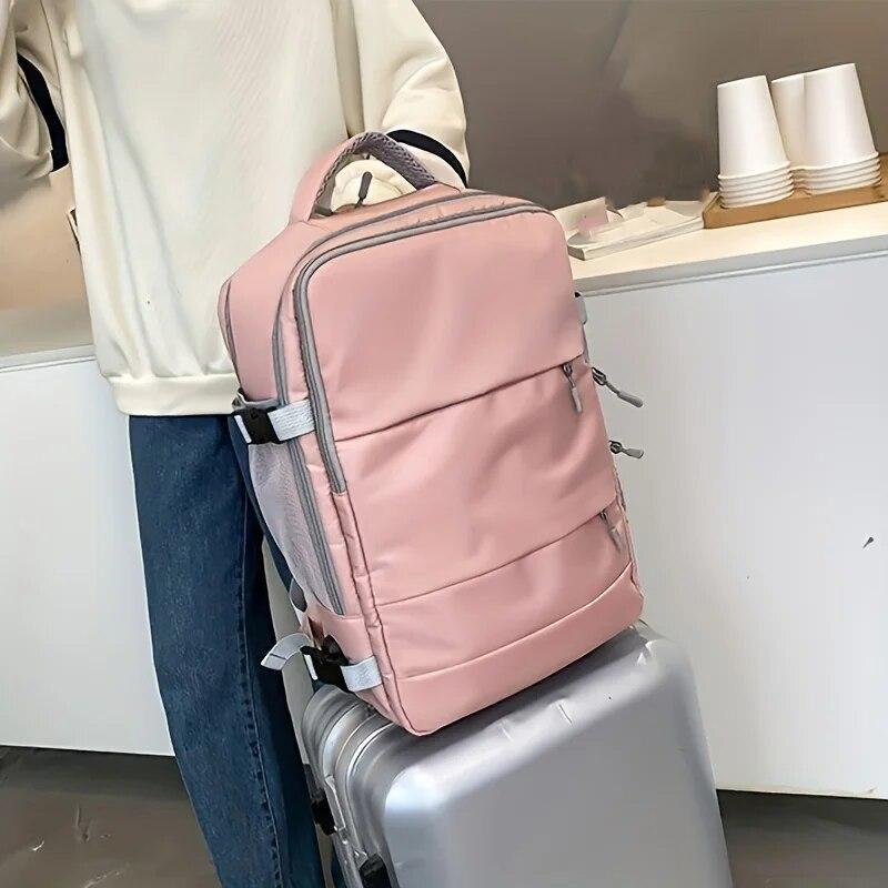 Large Capacity Waterproof Multilayer Travel Backpack with Shoe Storage, Casual Vintage Design for Daily Travel Use