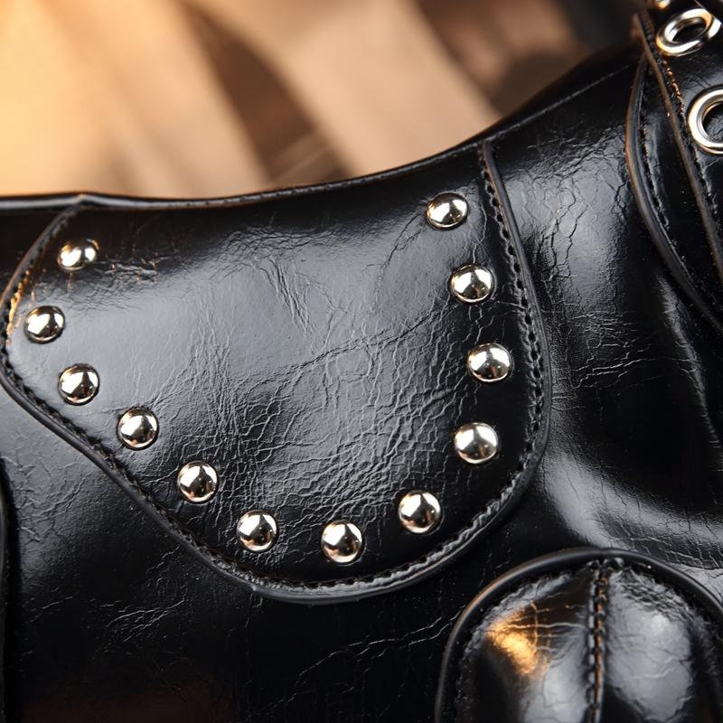 Unique Design Small Horse Bag for Women, Personalized Studs Fringe Animal Purse, Vintage Punk Style Handbag Shoulder Bag