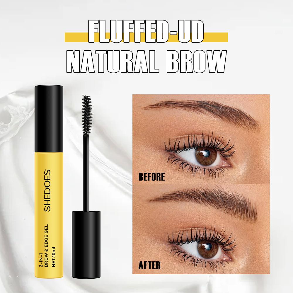 2-In-1 Brow & Edge Gel, Long-Lasting Eyebrow Gel, Natural 3D Smooth Wild Brows, Eyebrow Setting Gel, Makeup Essential