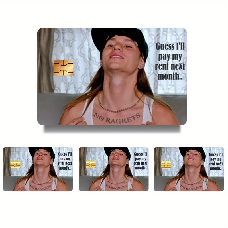 4pcs of Interesting Credit Card Skin Stickers Ultra-Thin Scratch-Resistant And Non-Slip Personalized Bank Card Decoration Skin Film