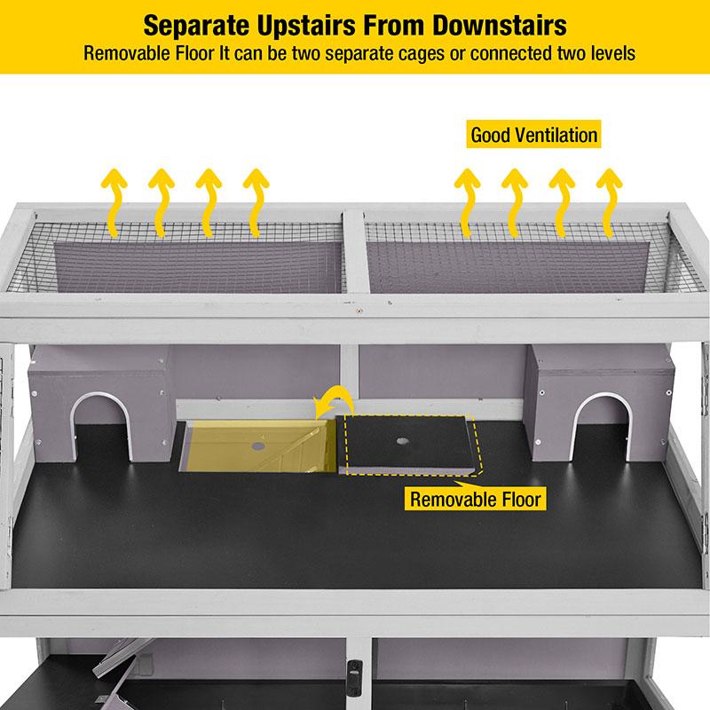 Aivituvin-AIR58 Two Levels Guinea Pig Cage| Large Hamster Cage with Wheels