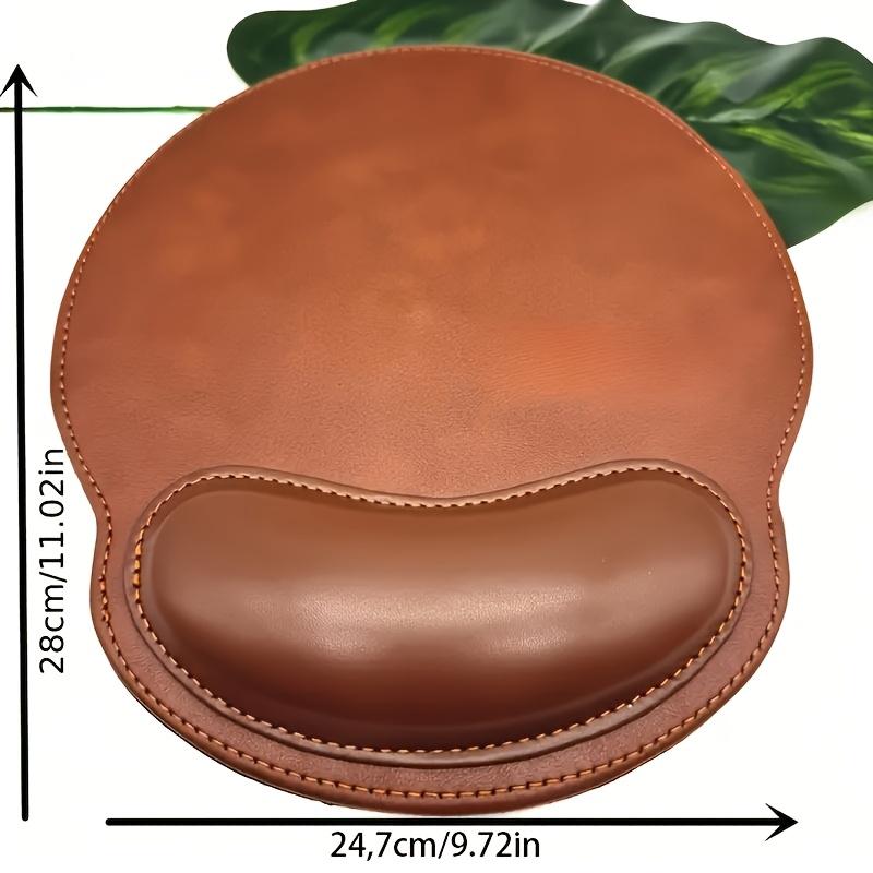 High end faux leather ergonomic mouse pad with anti slip base - durable brown office desk pad, suitable for office, Halloween gifts, Christmas gifts