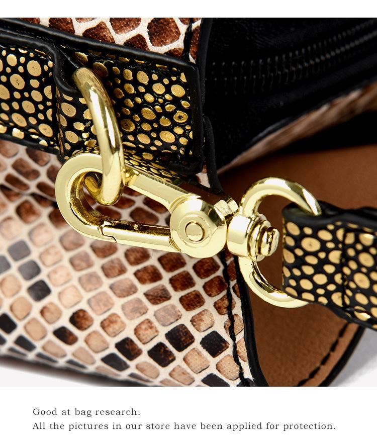 Fashionable women's snake patterned handbag - gradient adjustable shoulder strap, multiple zipper compartments and gold hardware, large capacity crossbody bag, suitable for birthday gifts and daily commuting.