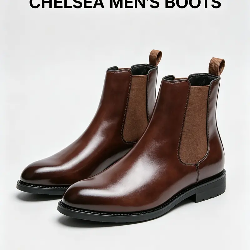 Men's Fashionable Classic Solid Color Closed Chelsea Boots, Casual Comfortable Pointed Toe Ankle Boots for Daily Wear, Male All-match Trendy Shoes for Fall & Winter, Footwear, Pull On Boot, Slip on Boot