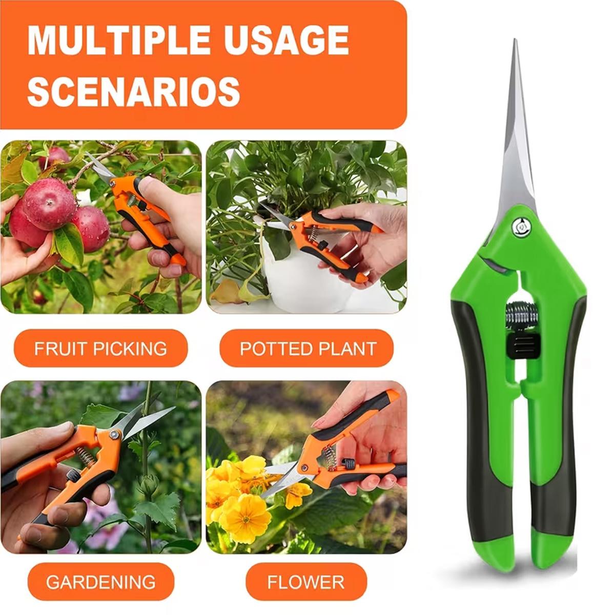 1Pack Stainless Steel Grape Picking Shears, Labor Saving Pruning Scissors for Flower Fruit Tree, Household Garden Trimming Clippers