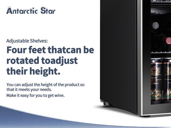 Antarctic Star Beverage Refrigerator Cooler 0.64-4.5Cu.ft 24-145 Can Wine Cooler Cabinet Mini Wine Cellar Beer Soda Clear Glass Door Bar Fridge Quiet Compressor Adjustable Temp Freestanding Indoor Use for Home Office Bar Freezer Box Durable