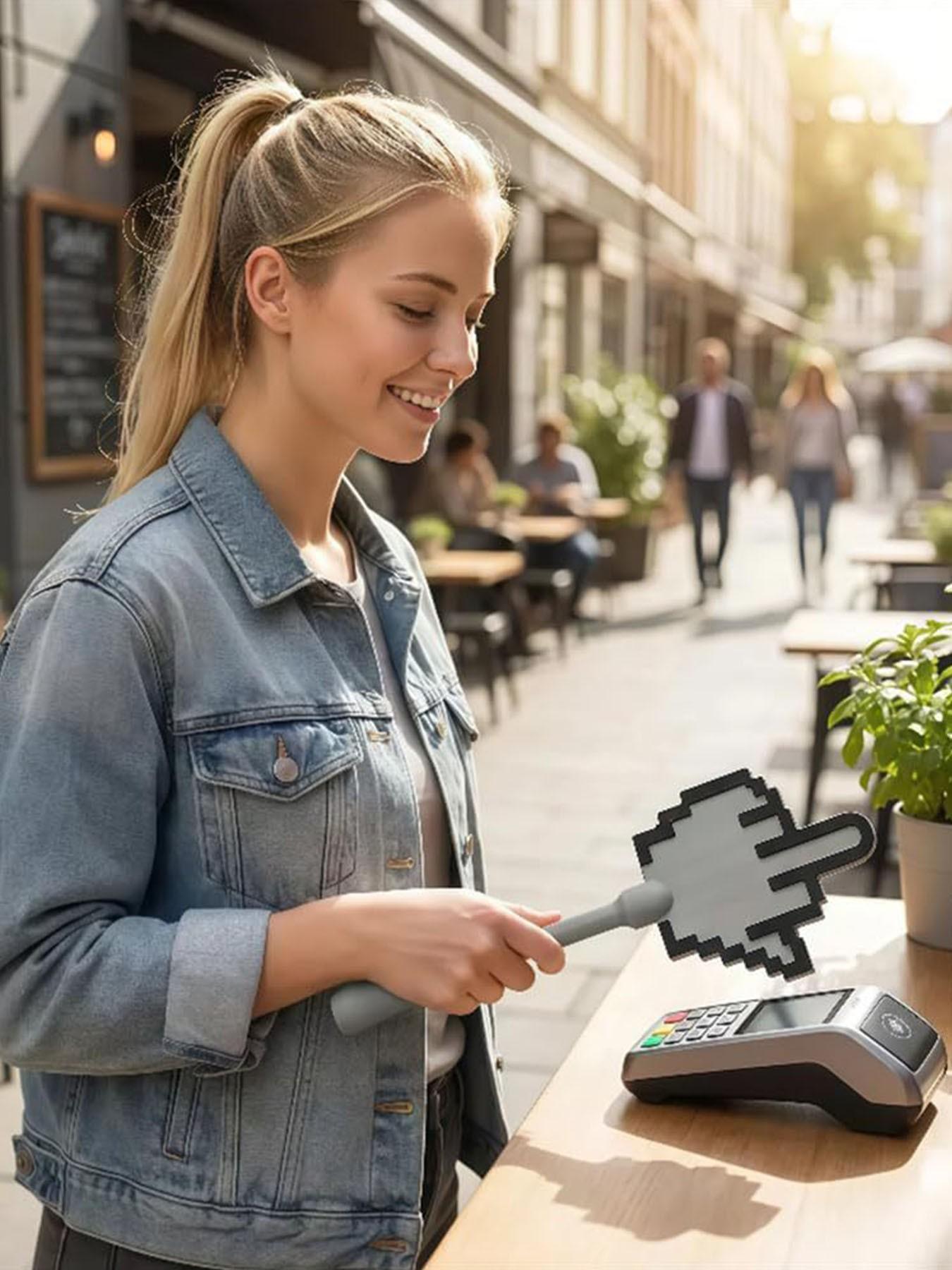 3D Printed Magic Wand Touch Payment, Non-Contact Card Holder, Middle Finger Magic Wand, Ideal for Contactless Payments, Perfect for Card Transactions