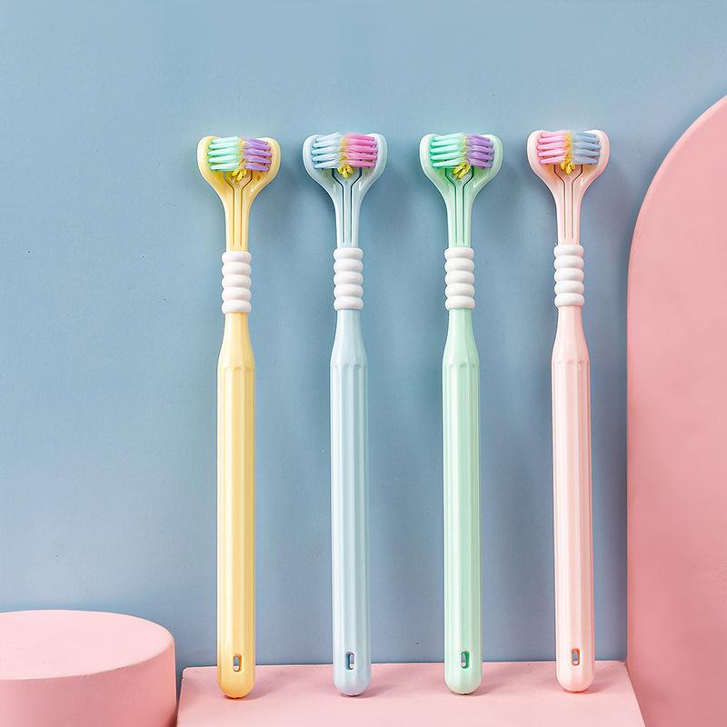 Couple's 3D Multi-Angle Toothbrush Set, Romantic Design, Deep Plaque Clean, Teeth Plaque Remover, Fresh Breath, Tongue Scraper, Gentle Bristles, Soft Toothbrush, Multiple Colors