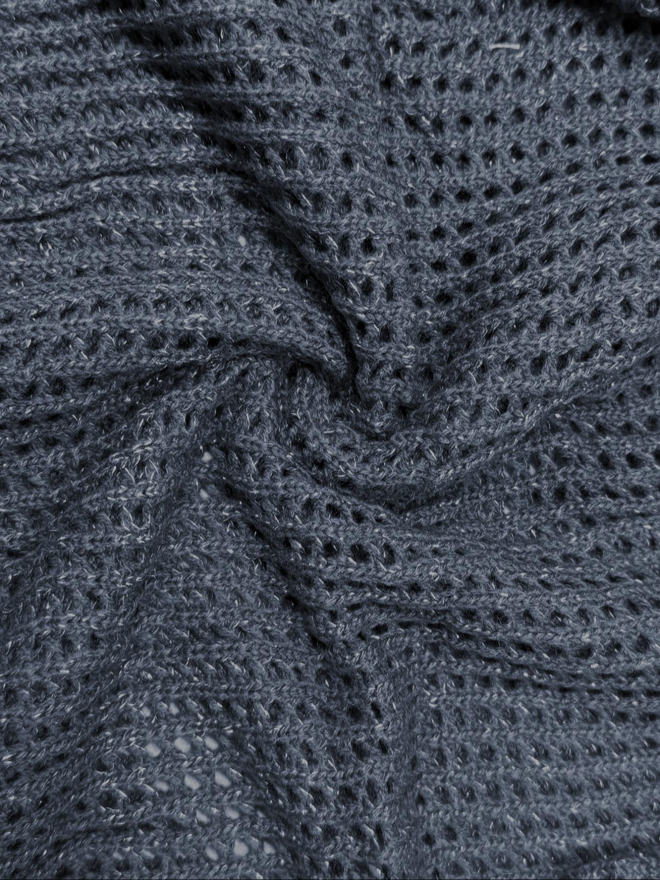 Women's Glitter Hollow Out Sheer Round Neck Sweater Pullover, Casual Long Sleeve Crew Neck Jumper for Fall & Winter, Fashion Ladies' Knitwear for Daily Wear