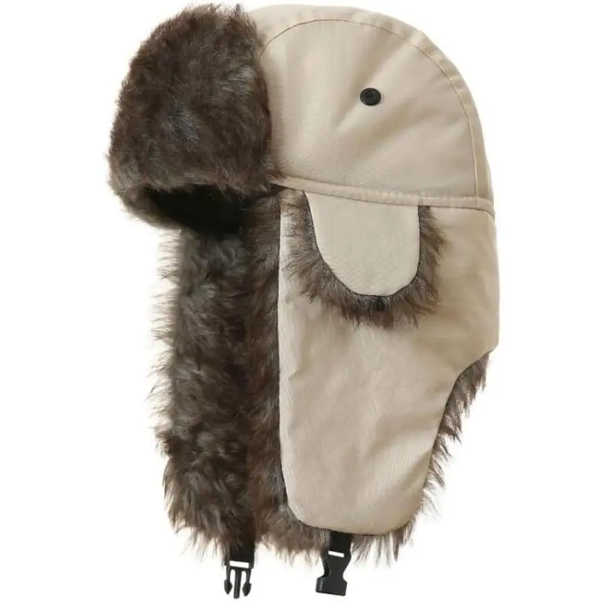 Warm Faux Fur Trapper Winter Hat with Ear Flaps Windproof Waterproof Snow Ski Hats for Men Women Cold Weather