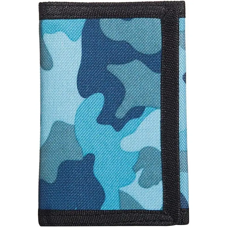 Blue Camo RFID Trifold Canvas Kids Wallet with Zippered Coin Pocket & Magic Sticker – Front Pocket Outdoor Sports Wallet for Boys, Teens, Toddlers, Youth, Christmas Birthday GiftGift