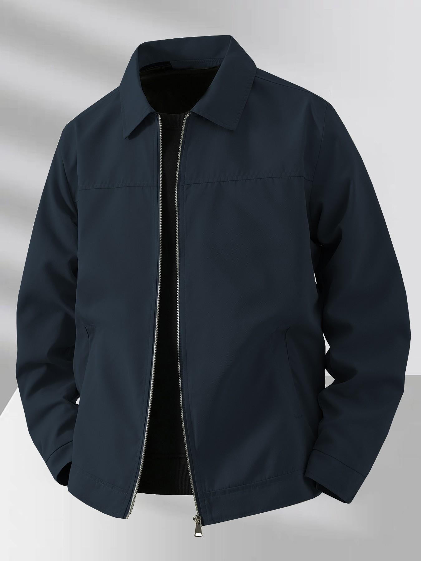 Men's Lightweight Casual Jacket, Polyester Fabric, Zipper Closure, Collar Design, Suitable for Daily Wear & Travel