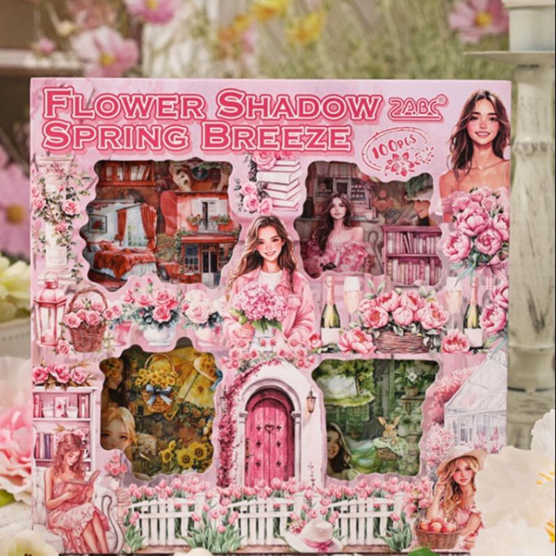 Vintage Girl Pattern Sticker, 100pcs/box Waterproof Self Adhesive Decor Paper, Decor Sticker for Gift Greeting Card Water Bottle Laptop Phone, Screen Protector