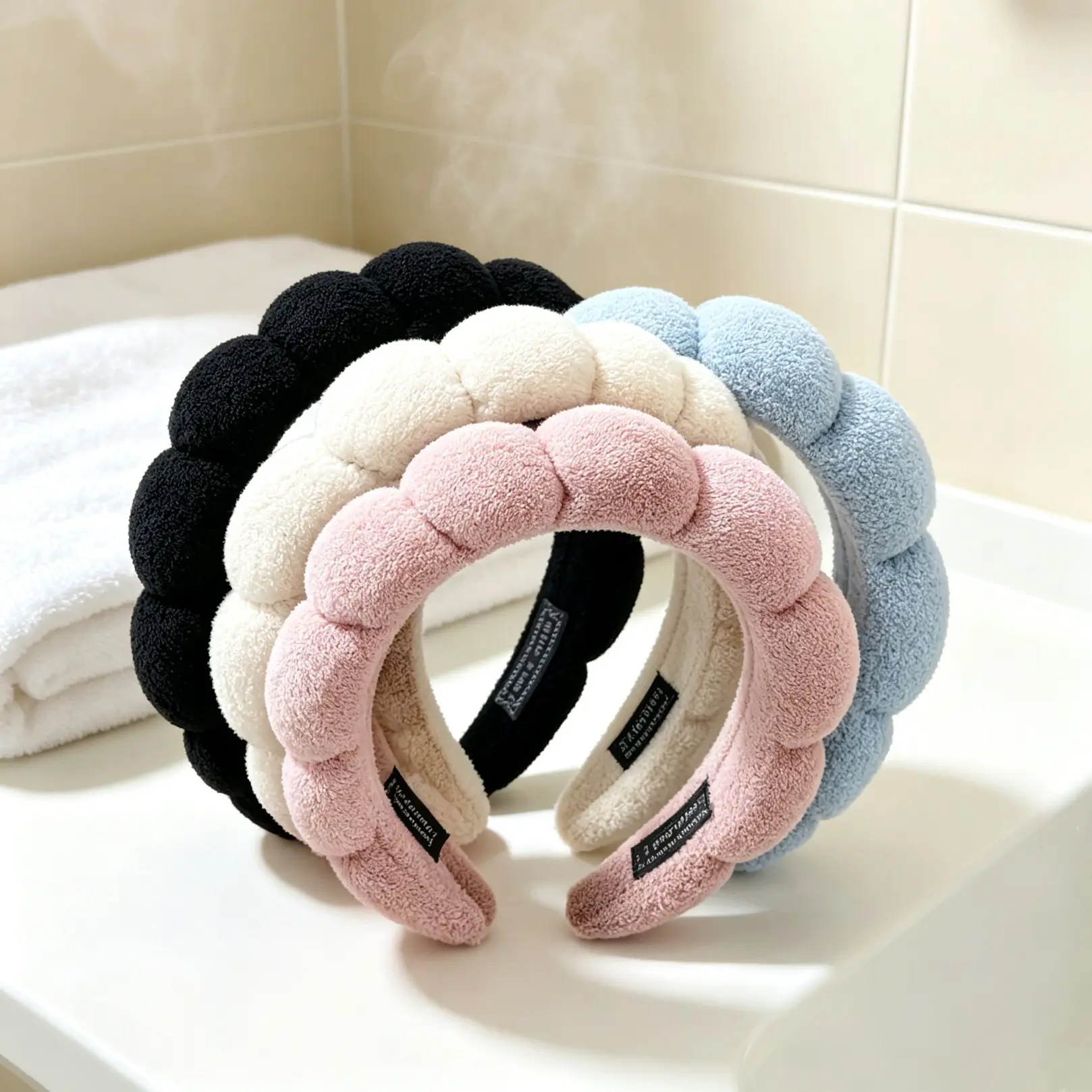 Cloud Shaped Sponge  Headband, Soft Terry Cloth Hair Accessory For Women, Non Slip Thick Hairband For Face Washing, Makeup & Skincare, All Season Daily Wear