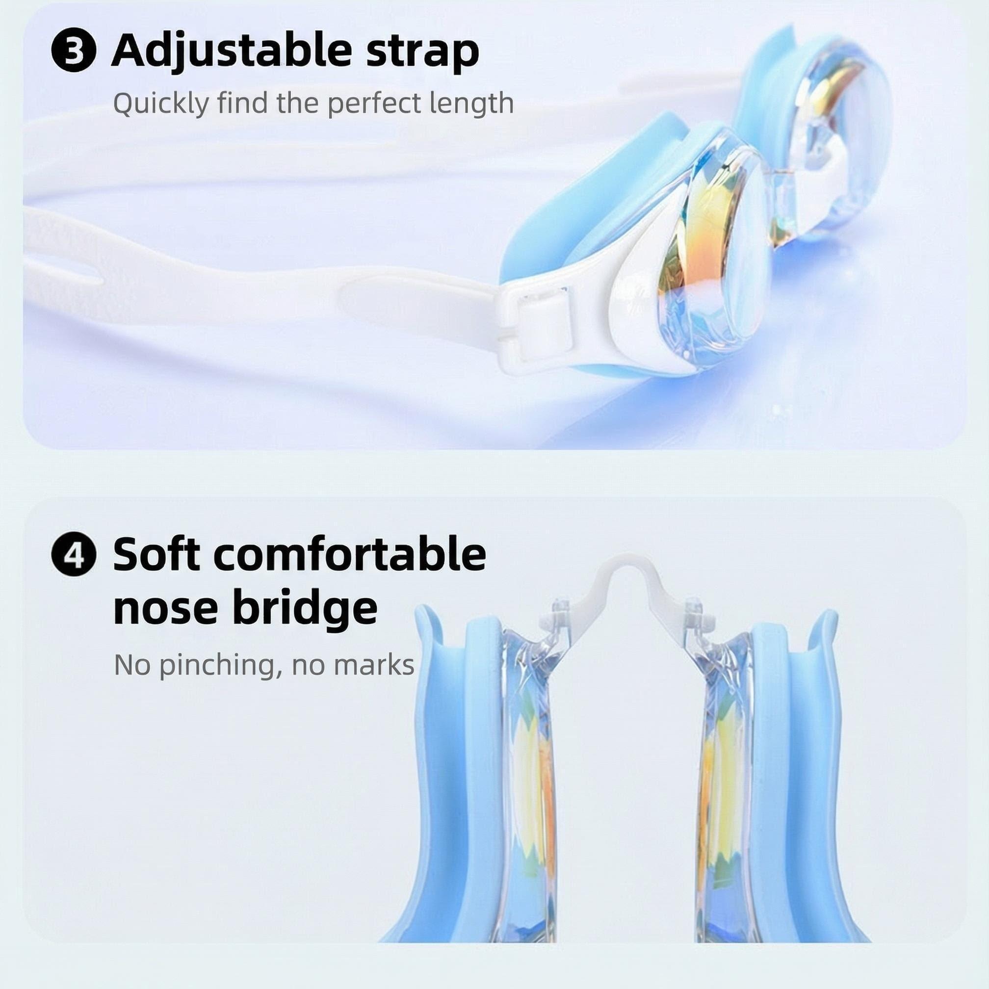 Adult Swimming Goggles, Electroplated High Definition Waterproof Anti-Fog Swim Glasses, Outdoor Swimming Sports Kayaking Diving Eyewear