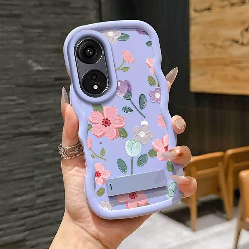1 Piece A38 Flower Romance Flexible Design Anti-Scratch And Stand Protection Made For OPPO A38 Ideal For Entertainment