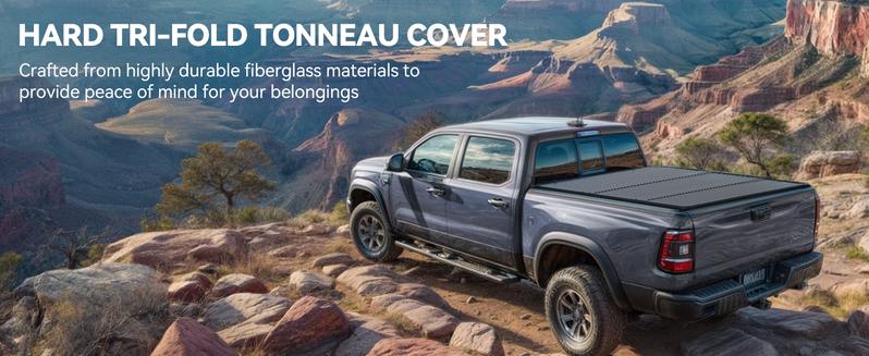 OEDRO Soft Roll-Up / Hard Tri-fold Truck Bed Tonneau Cover Fit for Chevy Silverado & GMC Sierra 2019-2024 Bed Without Multi-Flex Tailgate