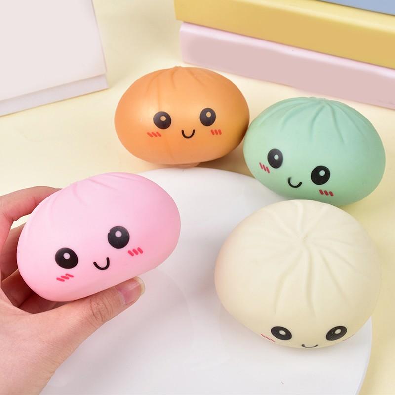 Cute Steamer Basket Emoticon Bun, Soft Bounce Desk Decoration, Squishies, Office Stress Relief Toy, Prank Gag Gift, Perfect for Gifts, Stress Ball, Decompression Squeeze