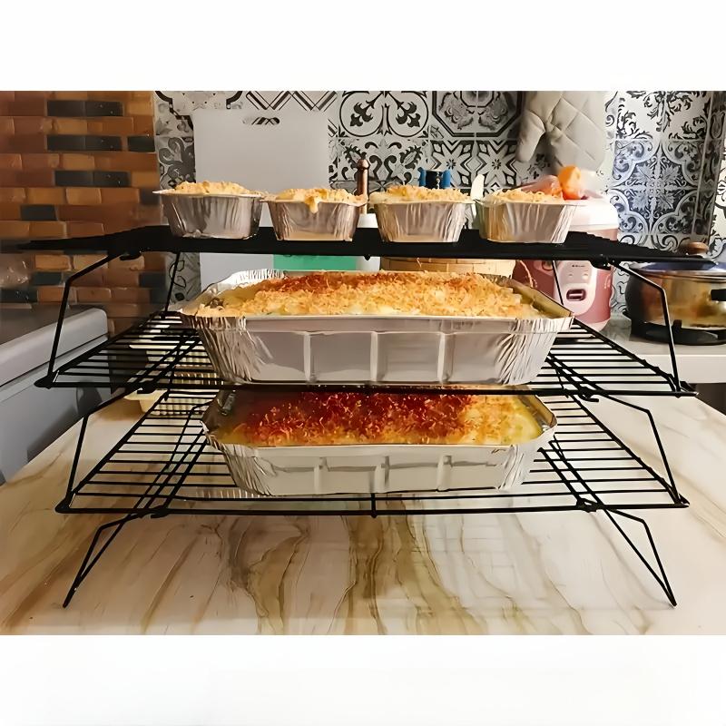 Stackable Cooling Rack for Baking and Cooking, 6/1-Layer Carbon Steel Oven-Compatible Cookie Tray, Ideal for Pizza and Pastry Racks