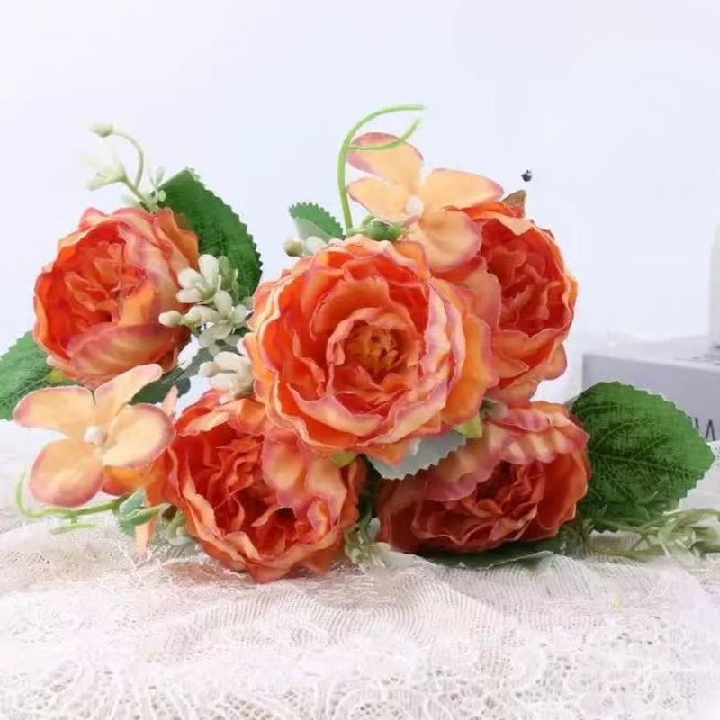 4pcs Realistic Two-Tone Pink Artificial Peony Bouquet, DIY Fake Flowers for Home Living Room Decor, Wedding Decor, Valentine's Day Gift, Long-Lasting Faux Flowers Perfect for Birthday Party, Garden, Bedroom, Dining Table, Window Sill & Bridal Bouquet