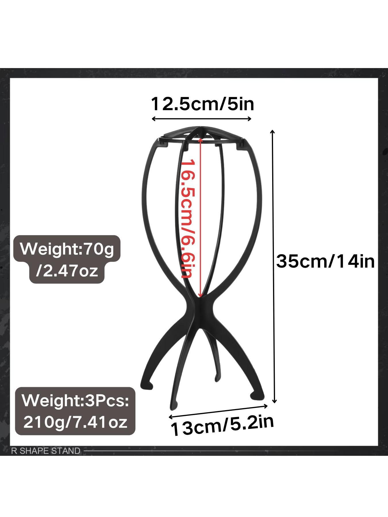 3Pcs wig stands, black and pink, suitable for multiple wigs and hats, wig stands, ideal for travel, Portable, display, wig styling, foldable wig rack, Foldable Design, durable wig display tool, Durable Material, suitable for all wigs travel wig rack