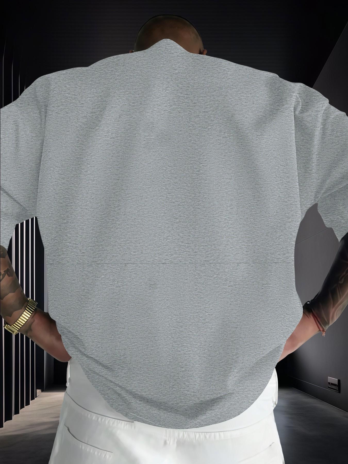 Men's Graphic Print Short Sleeve T-Shirt, Casual Slim-Fit Long Top, Comfortable Round Neck, Spring Summer Streetwear