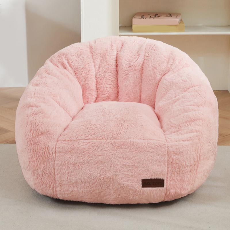 [Cute Size] MAXYOYO Shell Shaped Bean Bag Chair, Soft Faux Fur Seating for Indoor Use, with High-Quality Foam Filling