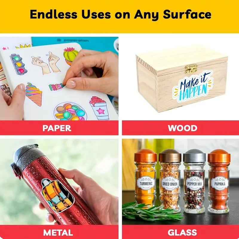 1 Pack 50 Sheets Glossy Self-Adhesive Stickers, Suitable for Inkjet Printers, Fast-Drying, Single Use, Rectangular Shape, DIY Photo Memories, Father's Day Gift