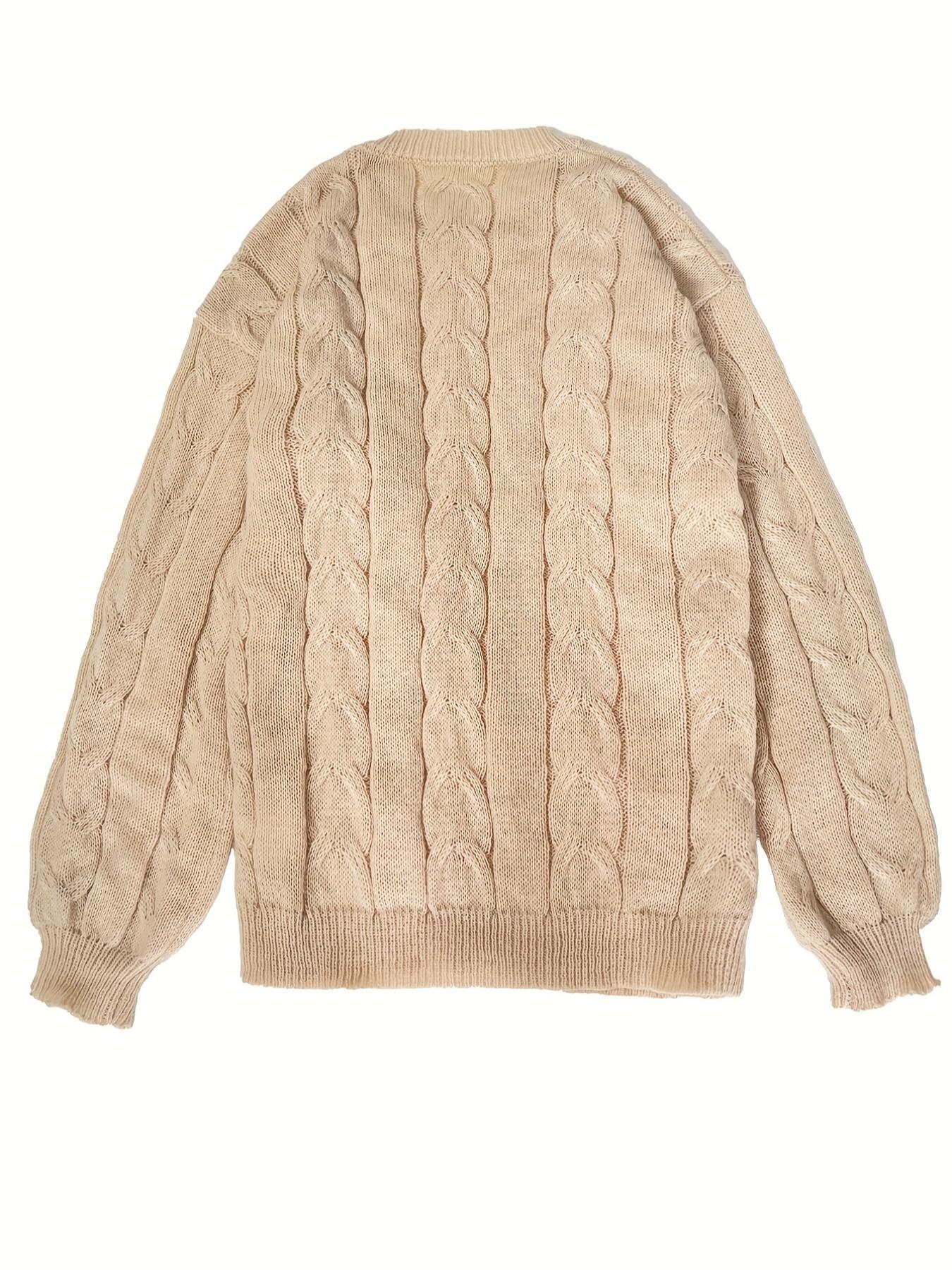 Women's Solid Cable Knit Sweater & Pocket Skirt Set, Long Sleeve Round Neck Jumper & Long Skirt, Two-piece Outfits for Daily Wear