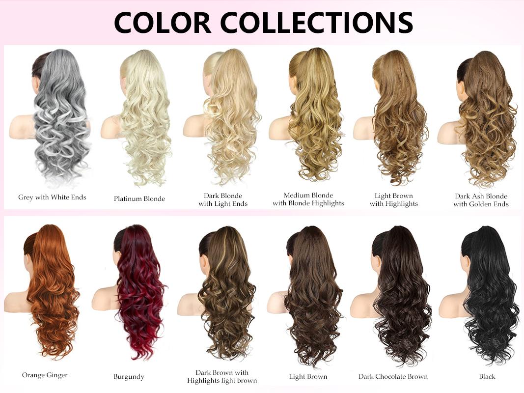 Iridescent 24" Claw Ponytail Extension Long Wavy Clip in Ponytail Extensions Ponytail Hair Extension Clip on Pony Tails Hairpiece for Women