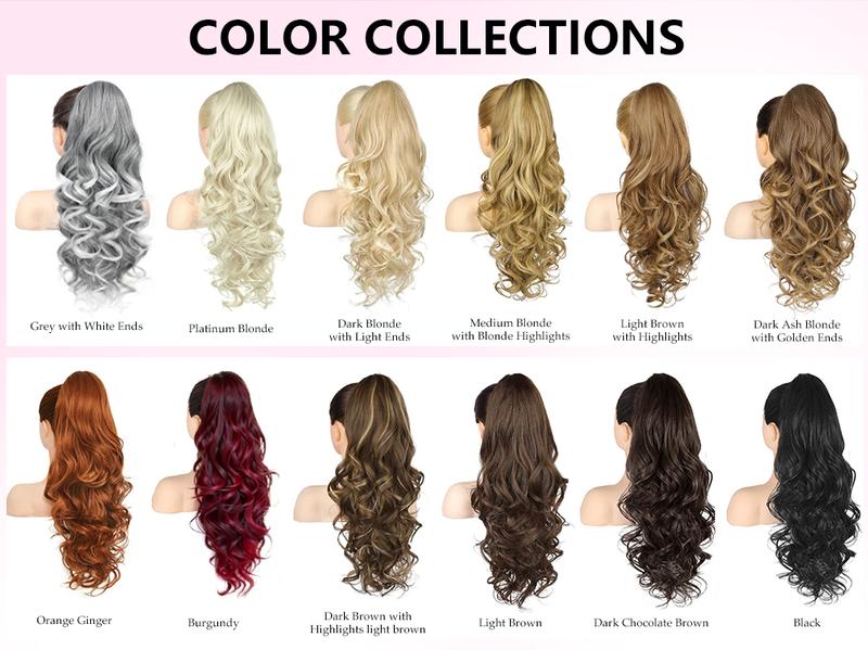 Iridescent 24" Claw Ponytail Extension Long Wavy Clip in Ponytail Extensions Ponytail Hair Extension Clip on Pony Tails Hairpiece for Women