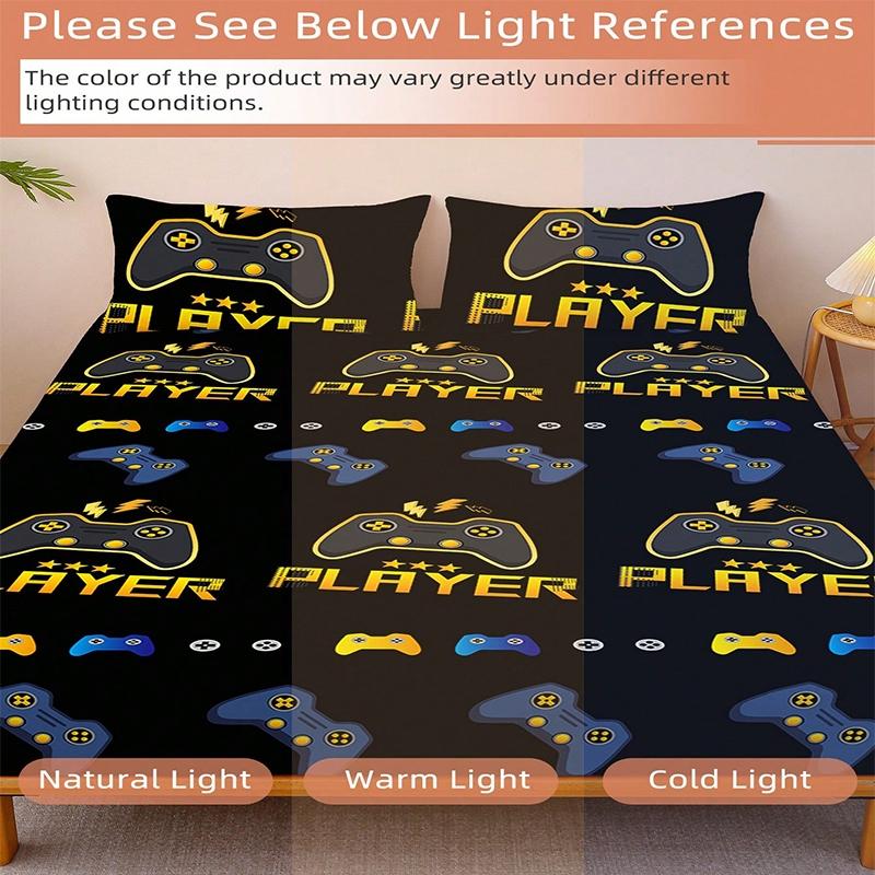 1PC Printed Fitted Sheet, Machine Washable, Soft & Comfortable, Anti-Slip & Non-Curl Design, Warm & Skin-Friendly for All Seasons, Festive Home Decor, Soft Breathable Sheet (No Pillowcase Included)