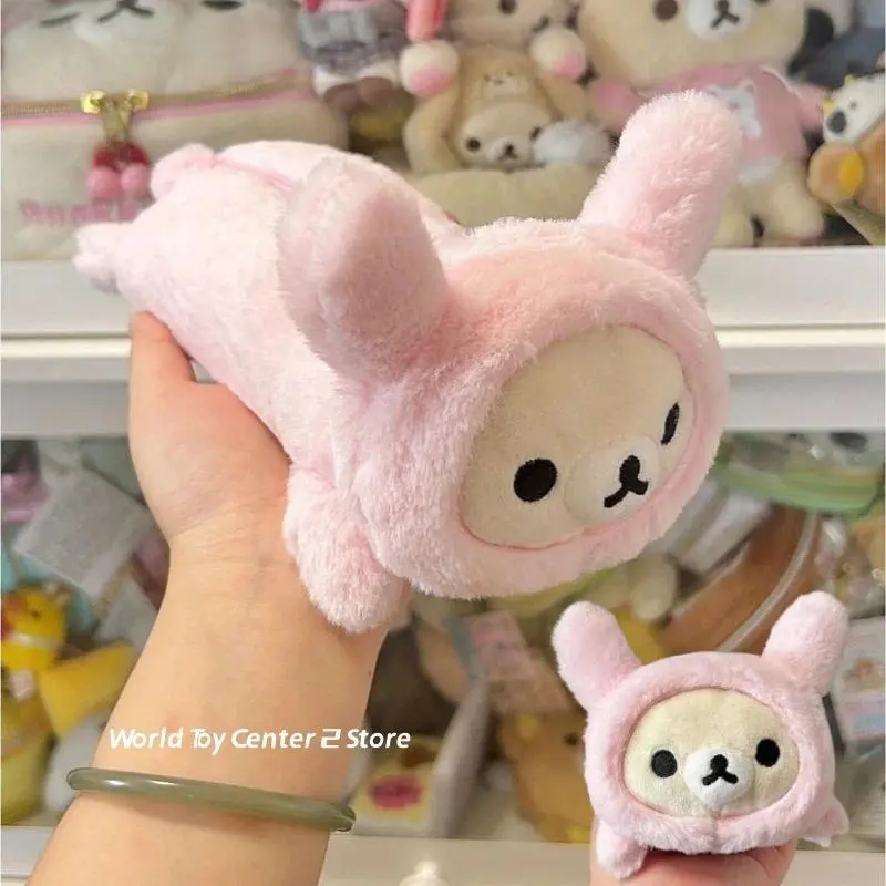 Kawaii Rilakkuma Korilakkuma Bear Sister Rabbit Pencil Case Cartoon Bear Japanese Cute Pencil Pouch Storage Pen Bag School Gifts