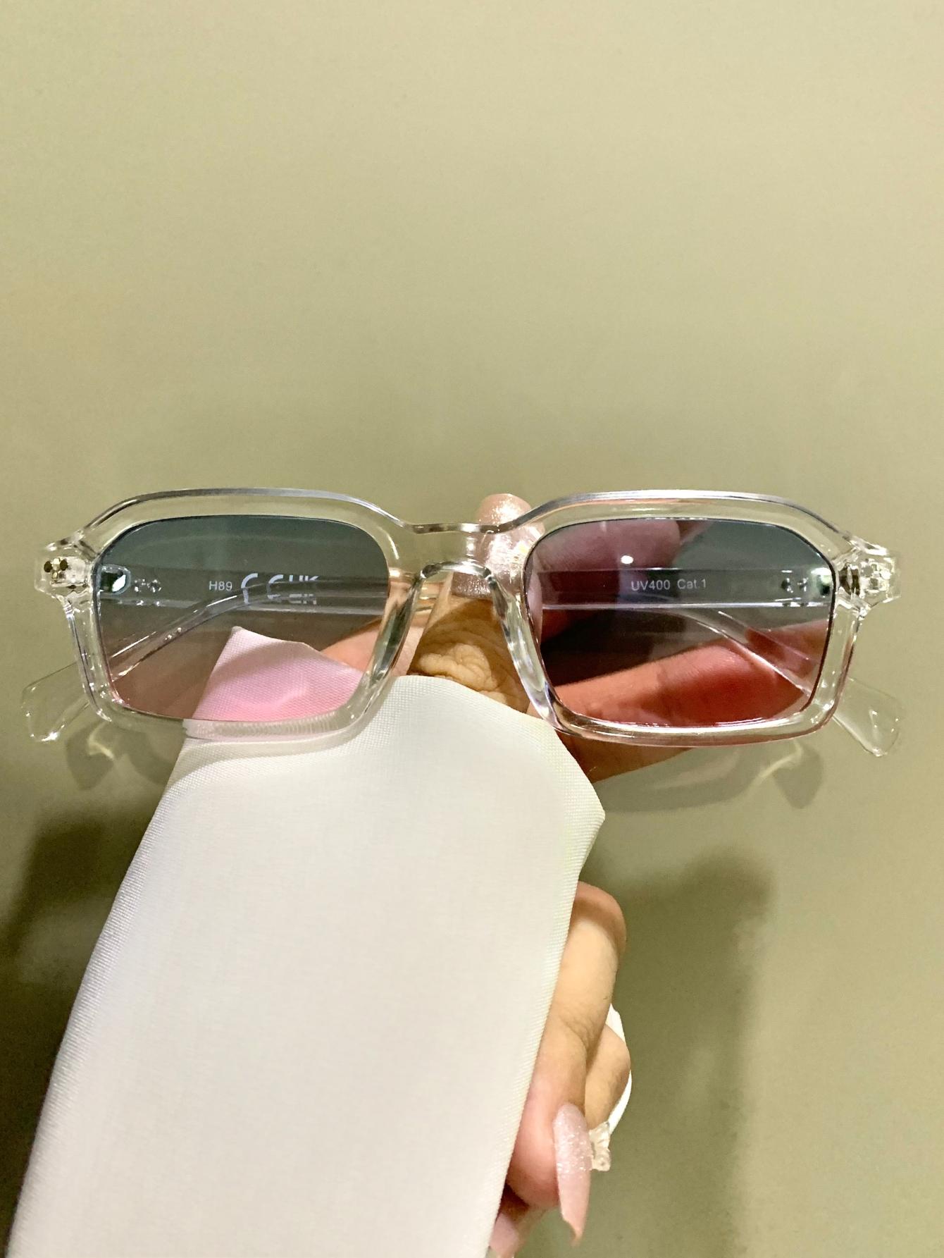 Small Frame Rectangular Glasses, Simple Fashion Trend Decorative Eyeglasses for Men and Women