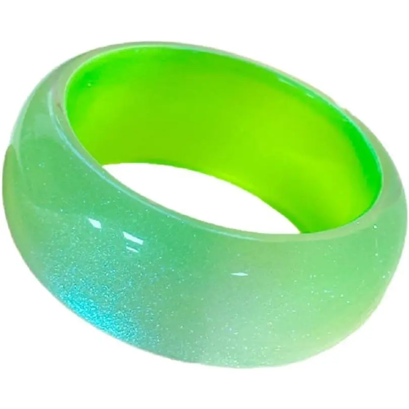 Glittery Macaron Color Bangle Bracelet Chunky Round Geometric Cuff Bangle for Women Multicolor Chic Wristlet Wrist  for Party