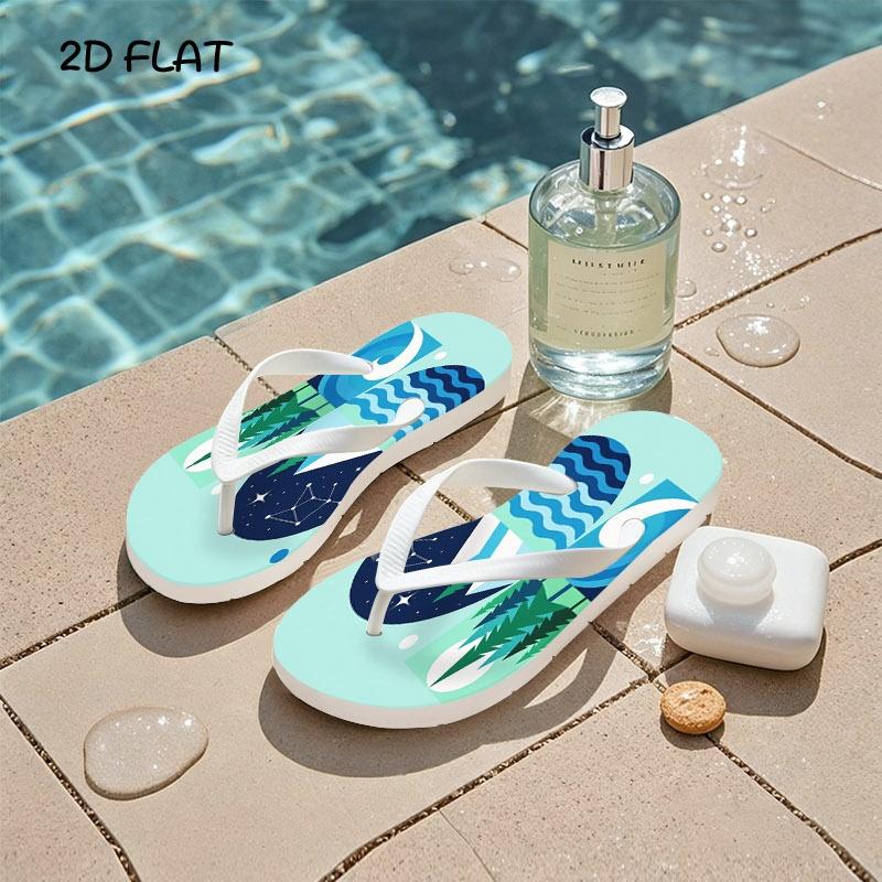 Men's Fashion Sandals & Slides, Multiple Colors & Sizes Available, Stylish Flat - Design Nature - Inspired, Comfortable for Daily Wear & Outdoor Activities, High - Quality Material, Trendy Men's Footwear for Summer, Cool - Toned Nature Illustration