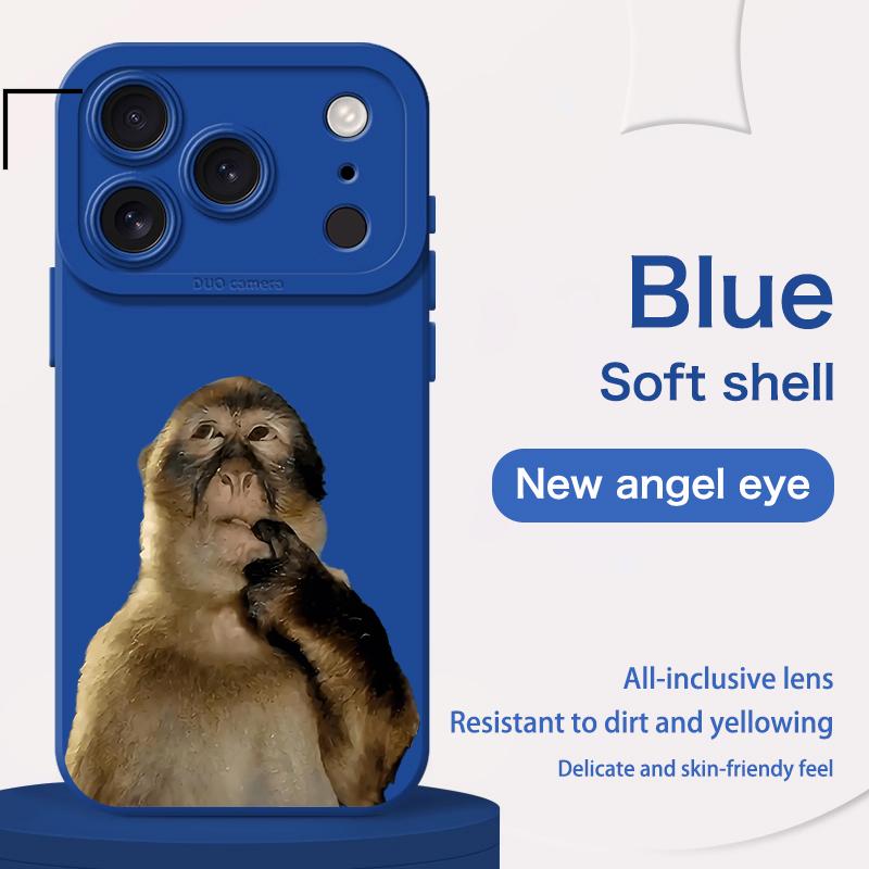Cute Monkey Pattern Phone Case , TPU Soft Silicone , Fully Protected and Shockproof For iPhone 17 16 15 Pro Max 14 13 12 11 X Plus Air Mini Funny MEME