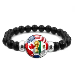 2026 World Cup Flag Bracelet, Elastic Beaded Bracelet, Support Your Country, Travel Souvenir, Unisex Jewelry for Men and Women