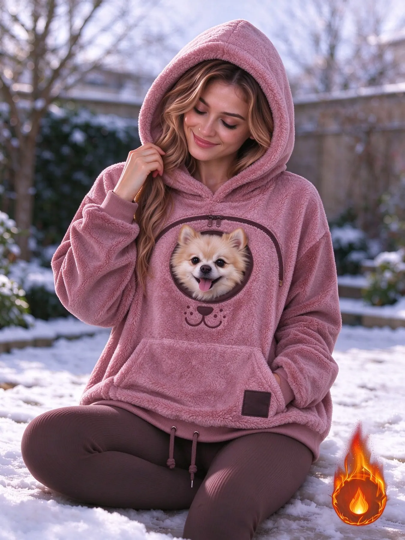 2026 New Arrival Pet Lover Hoodie with Zipper Pet Holding Pocket, Ideal for Daily Strolls and Indoor Relaxation with Cats and Dogs