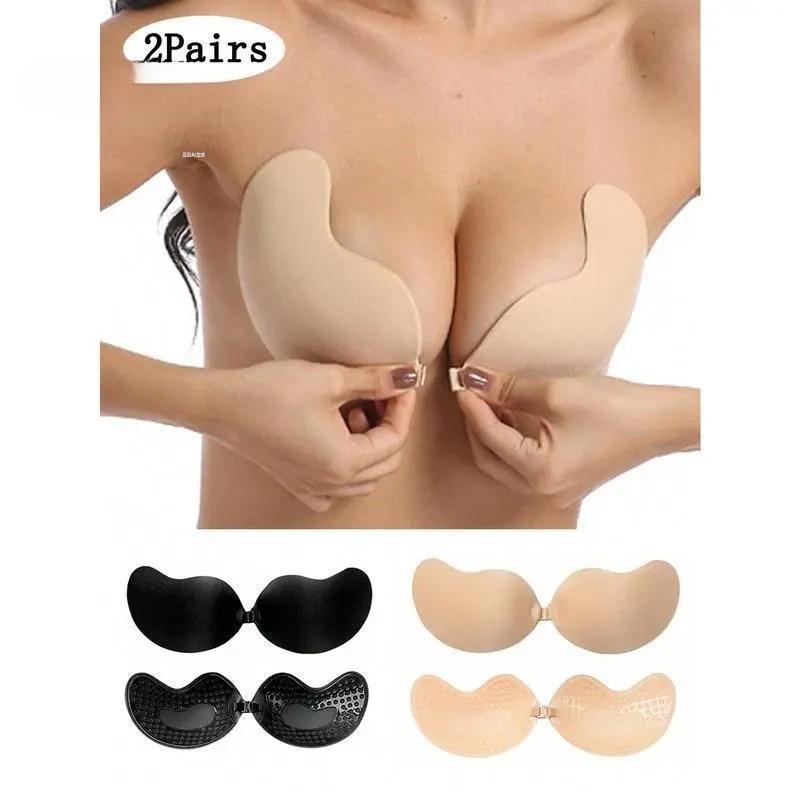 Women's Mango-Shaped Bra Stickers, featuring invisible push-up and lifting effect.Made of breathable soft silicone with self-adhesive, seamless and reusable design.Skin-friendly comfortable fit for wedding dresses, evening gowns, summer outfits and dail
