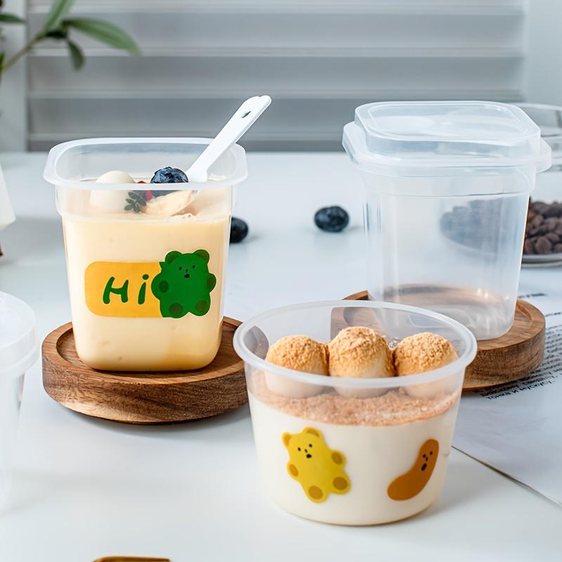 20 Sets Multifunctional Dessert Cups with Lids and Spoons - Sturdy, Clear, and Reusable for Hot/Cold Treats - Ideal for Parties, Picnics, and Catering