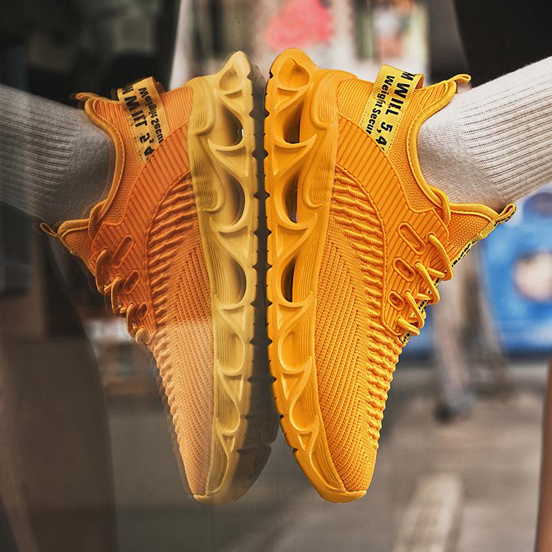 Men's Fashion Breathable Textile Anti-Slip Comfortable Thick Sole Soft Casual Outdoor Sports Shoes, Lightweight Easy Wear No Load